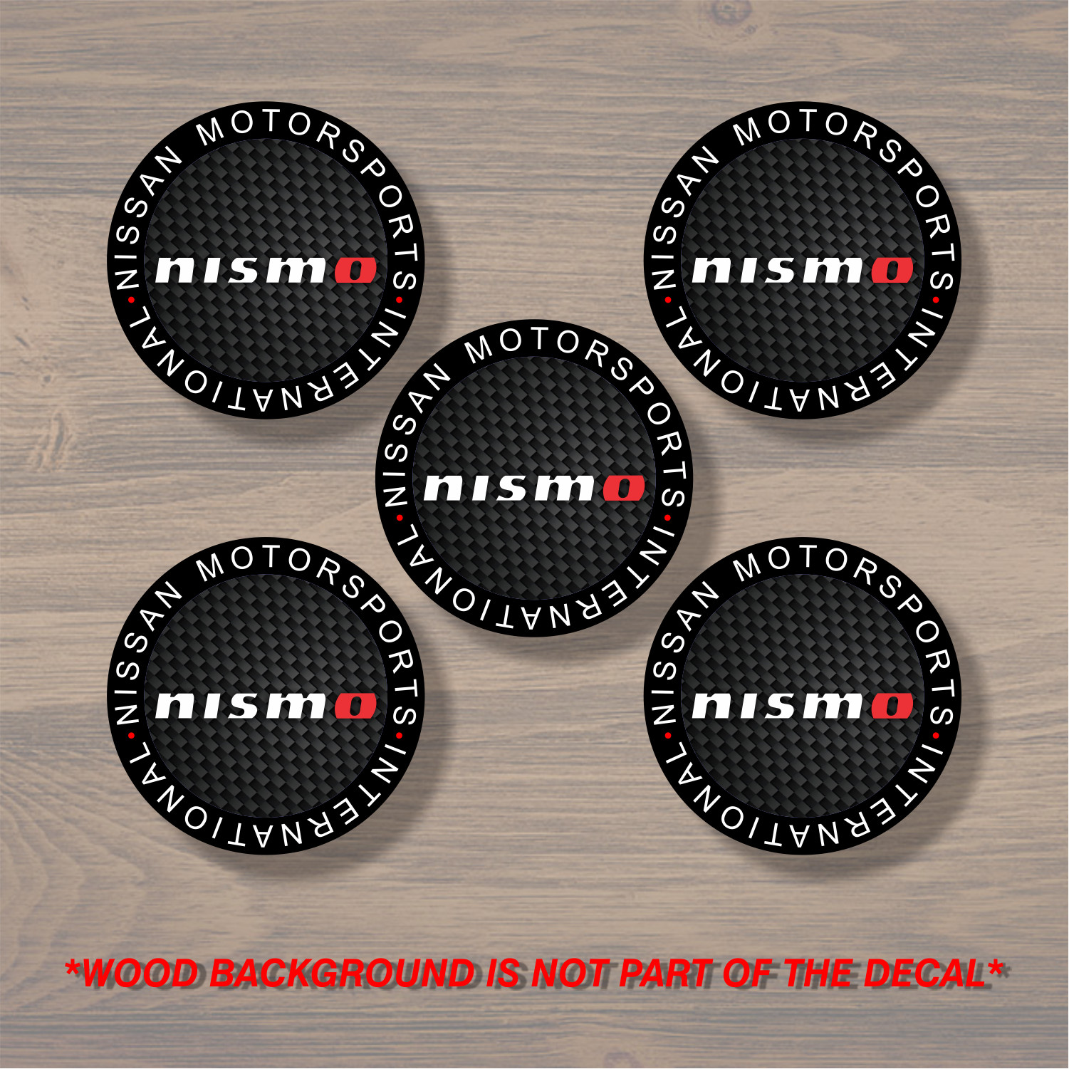 Vinyl Decal Sticker Overlays Fits Nissan NISMO Wheel Center Cap x5