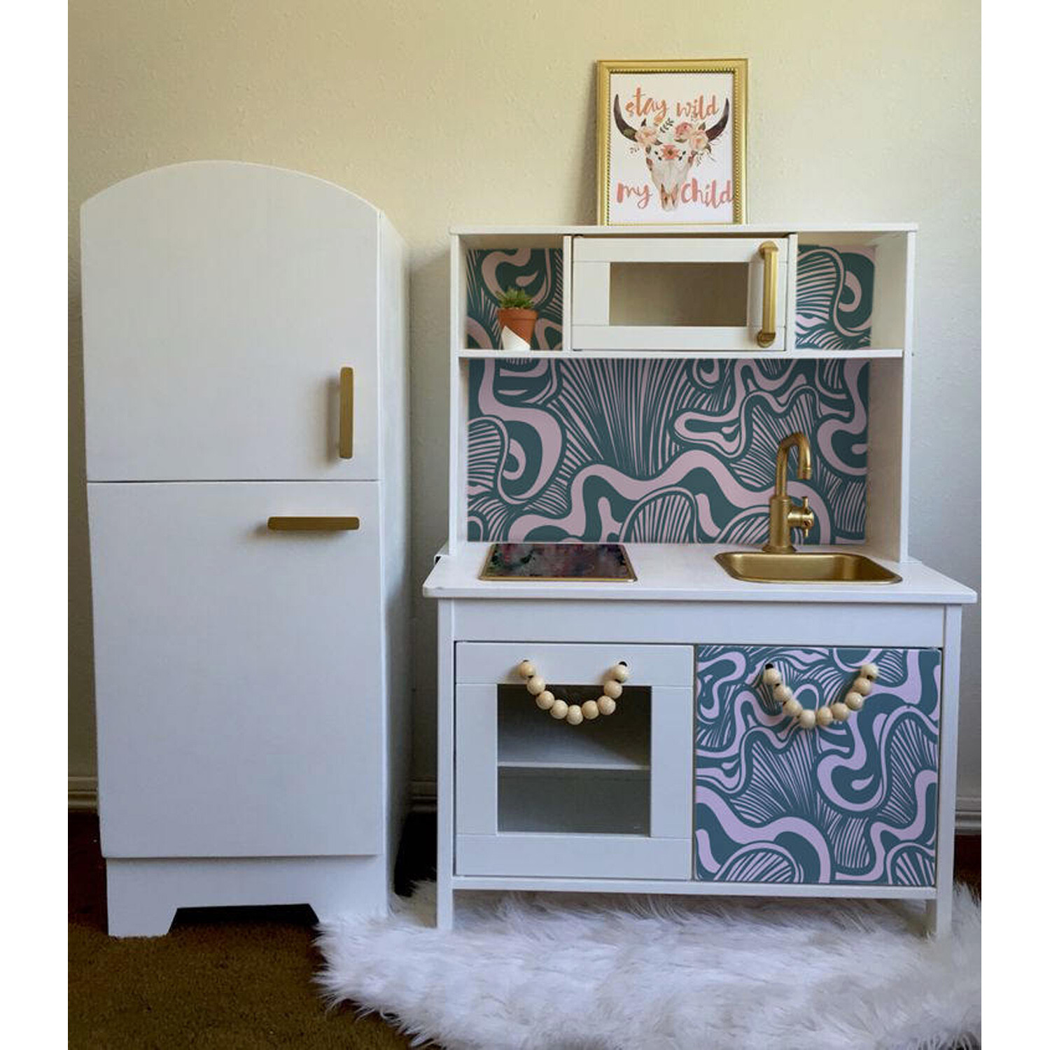 IKEA DUKTIG removable Decal adhesive sticker furniture waving shells tropical