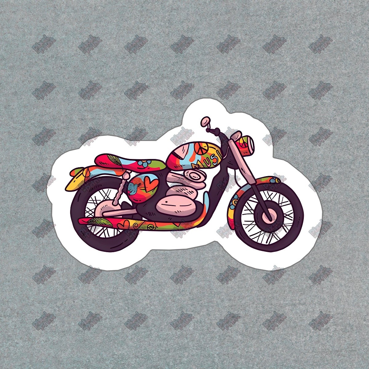 Colorful Motorcycle Vinyl Sticker Decal Perfect for Laptops, Water #270267