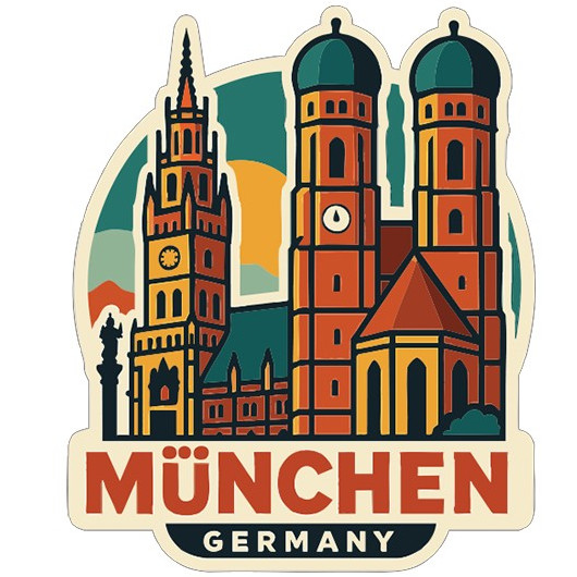 Munich Germany Sticker Decal Vinyl Die-Cut City Skyline Landmark Design