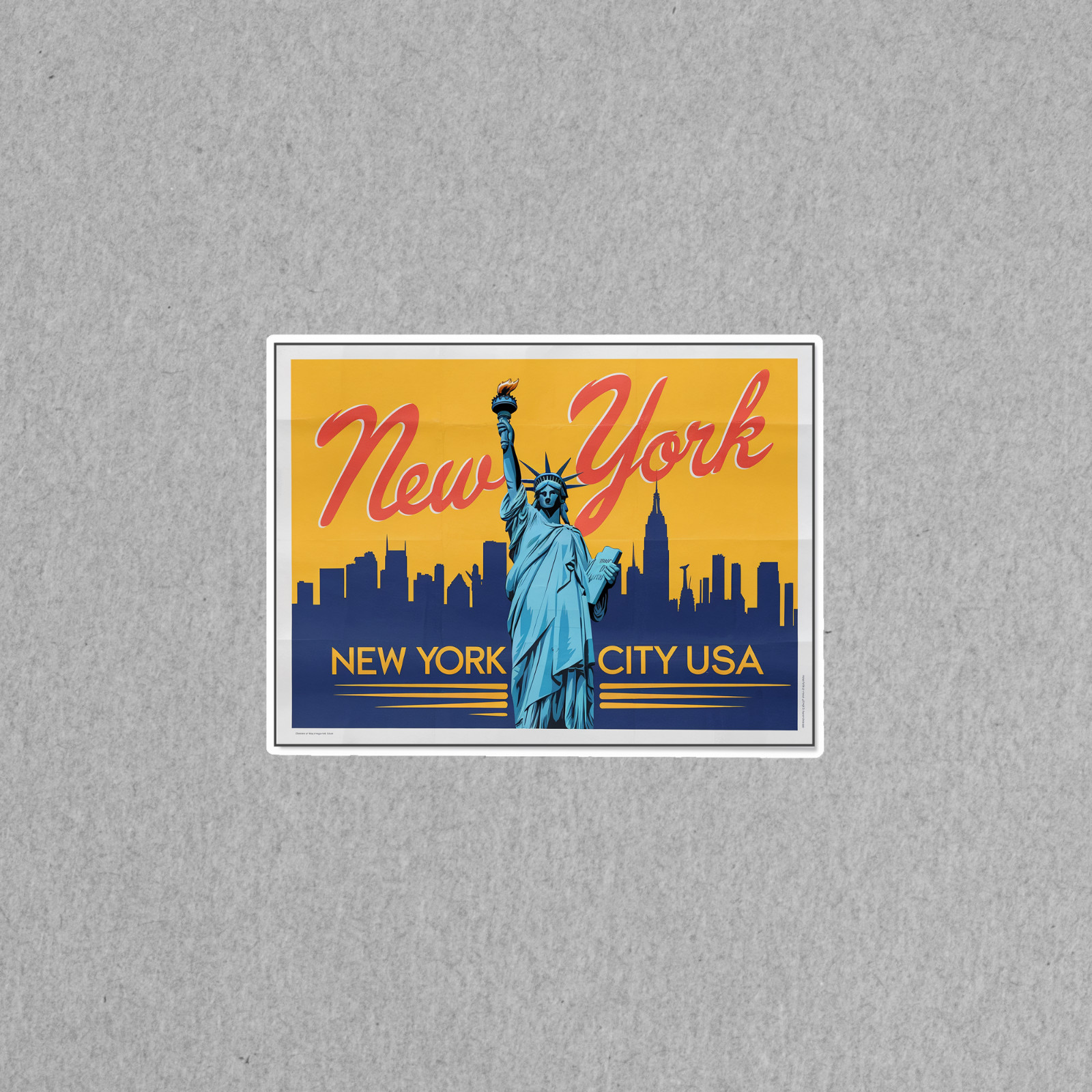Vintage New York City USA Travel sticker – Iconic Statue of Liberty Skyline Art