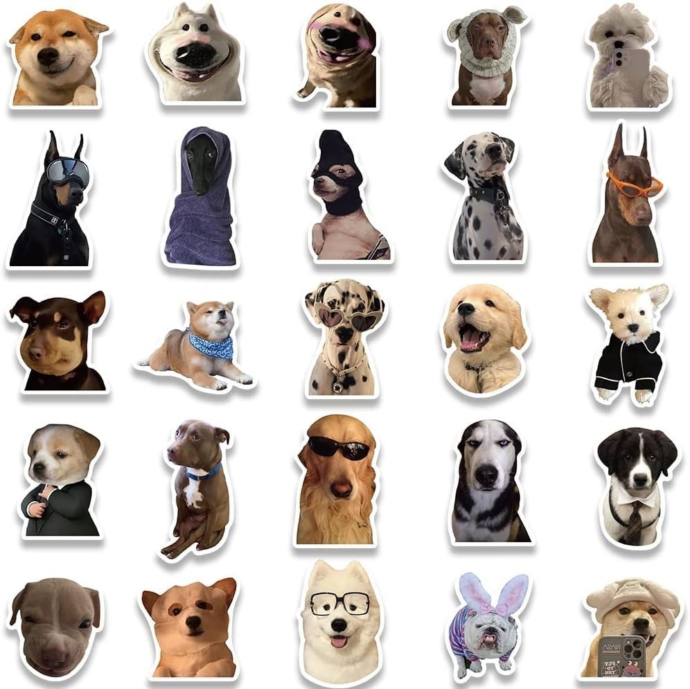 100PCS Funny Dog & Cat Meme Stickers Cute Cat & Dog Stickers Adults Teens