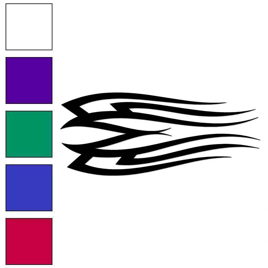 Tribal Pinstripe Flames, Vinyl Decal Sticker, Multiple Colors & Sizes #7406