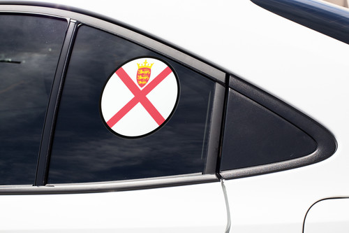 Jersey Flag Circle Sticker Decal