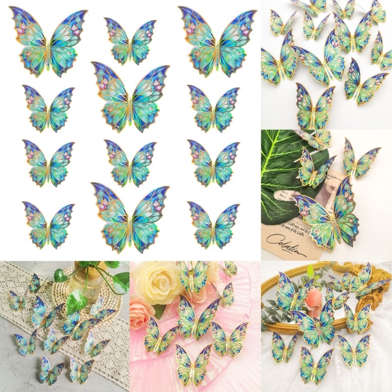 3D Effect Gradients Butterfly Wall Sticker Rest Room Wedding Decals Butterfly