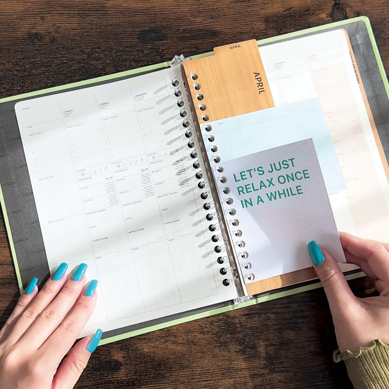 Laconic Loose-Leaf Monthly Calendar, Date Free, FLEX LFX-E03