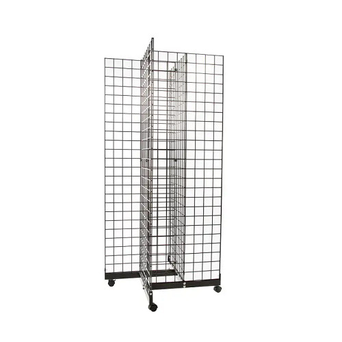 Econoco BLK/4BA Black 4-Way Base for Grid Panels