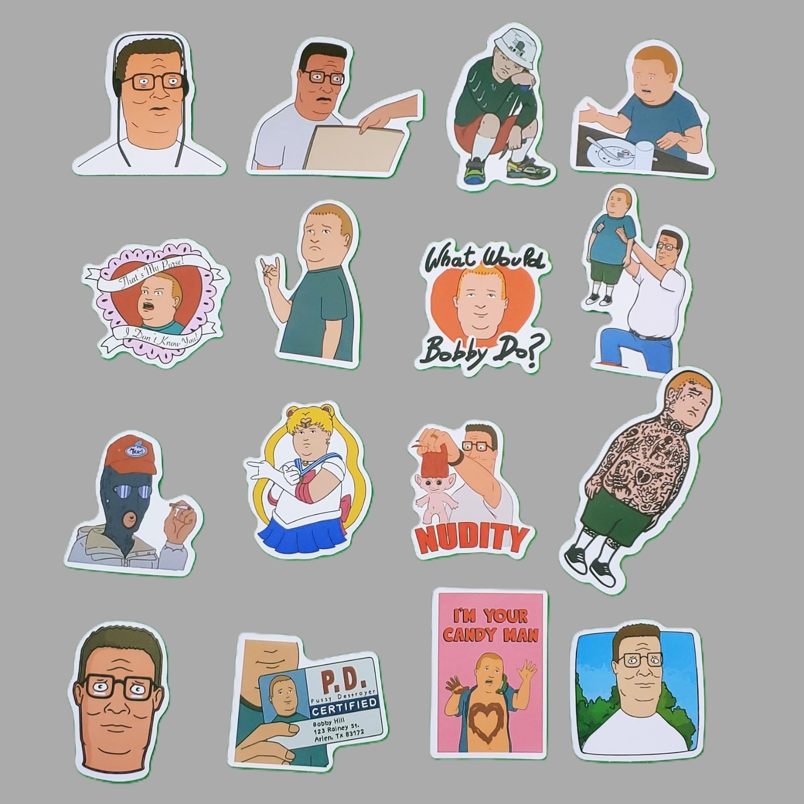 50pc Texas Propane Boy Sticker Pack 90s TV Comedy Cartoon Adult Animation Decals