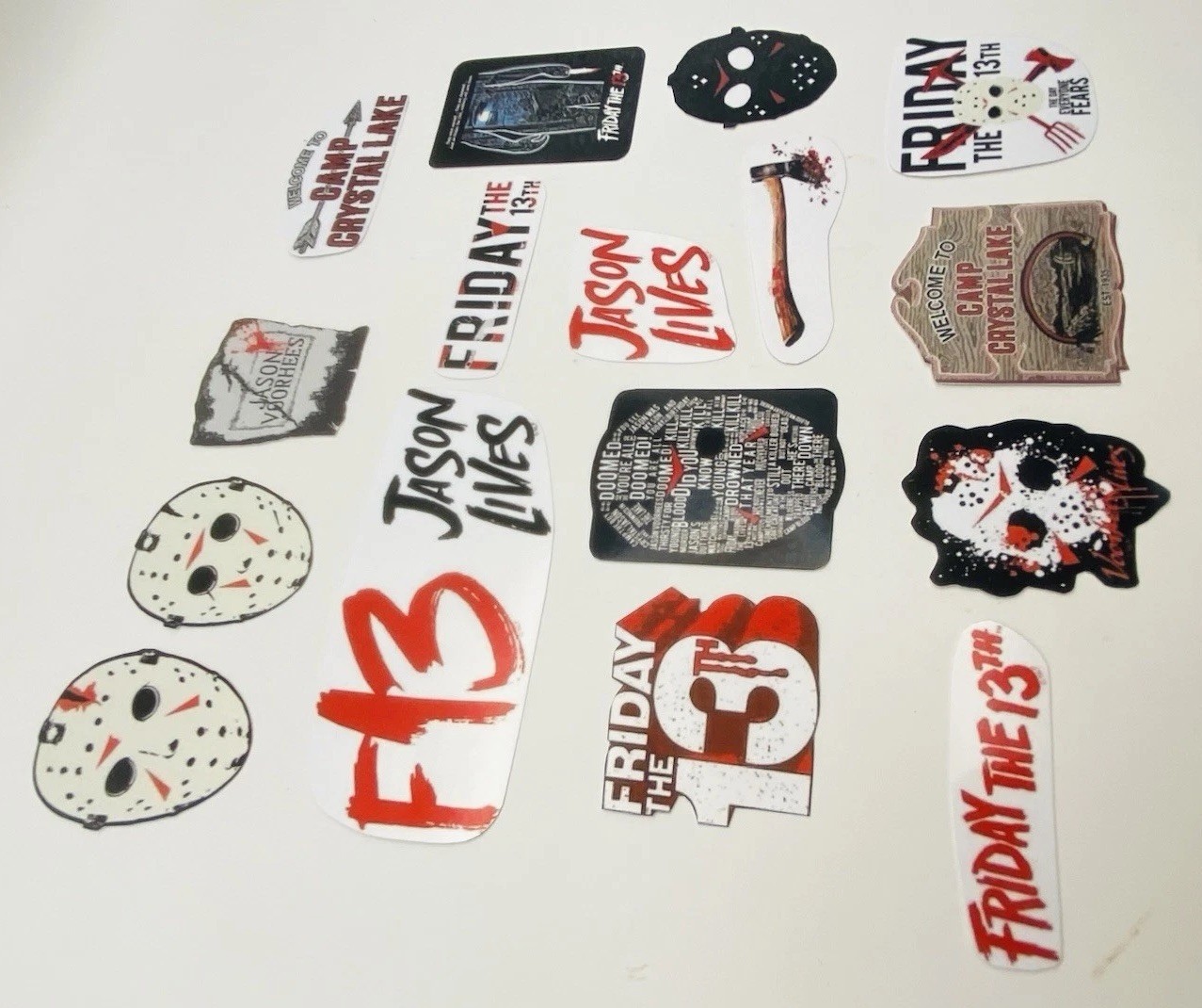 Friday The 13th Jason 16 Pack Waterproof Sticker Bulk Laptop phone Xbox Decal