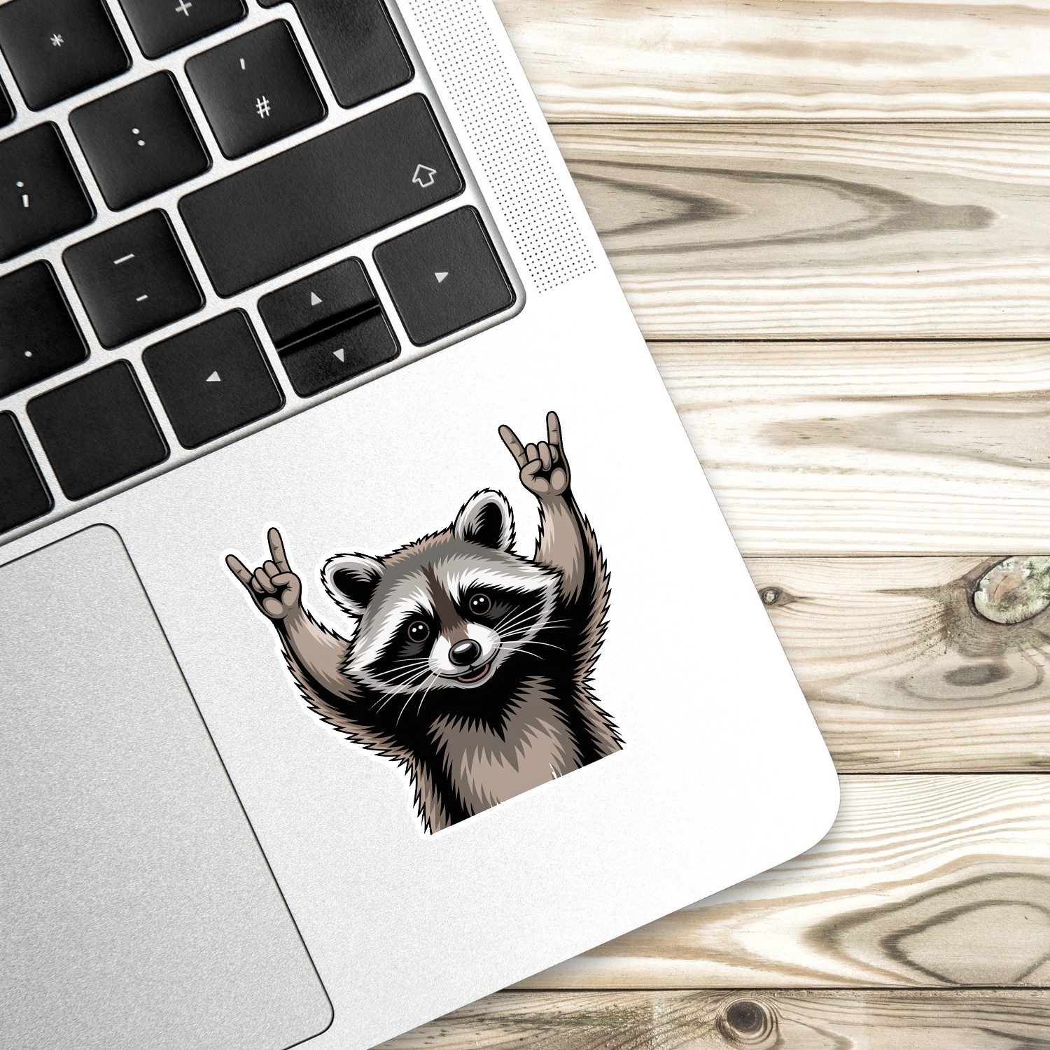 Funny Rocking Raccoon Stickers: Waterproof Vinyl Decals – 4 Pack