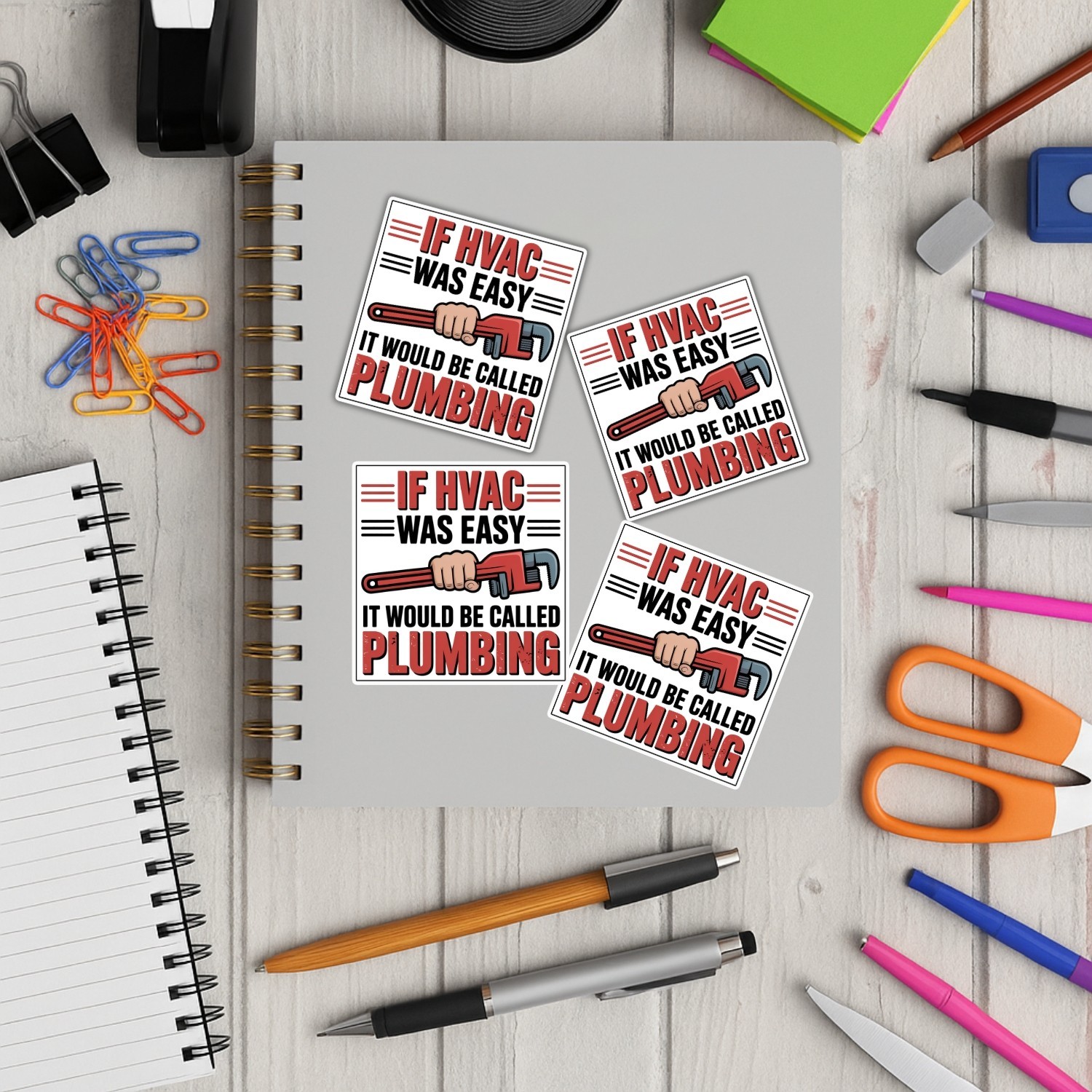 4Pcs If HVAC Was Easy It Would Be Called Plumbing Stickers – Funny Technician