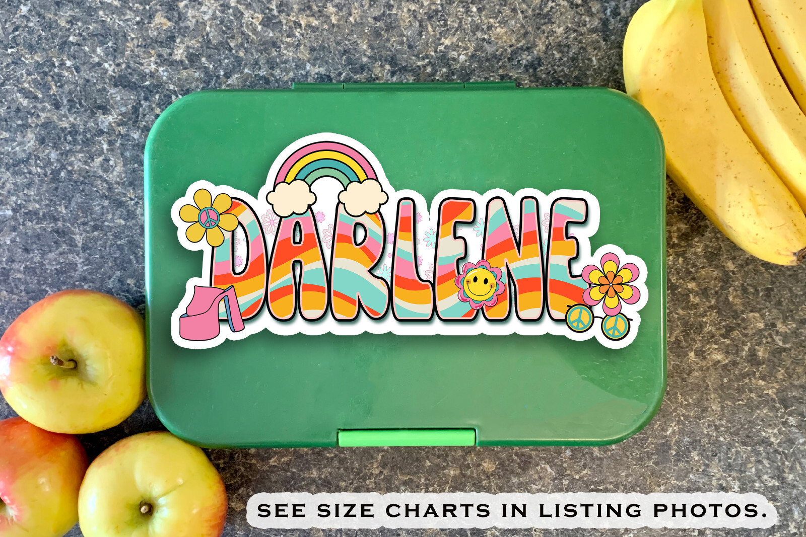 Custom Name Sticker, Retro Hippie Groovy, Aesthetic Personalized Decal