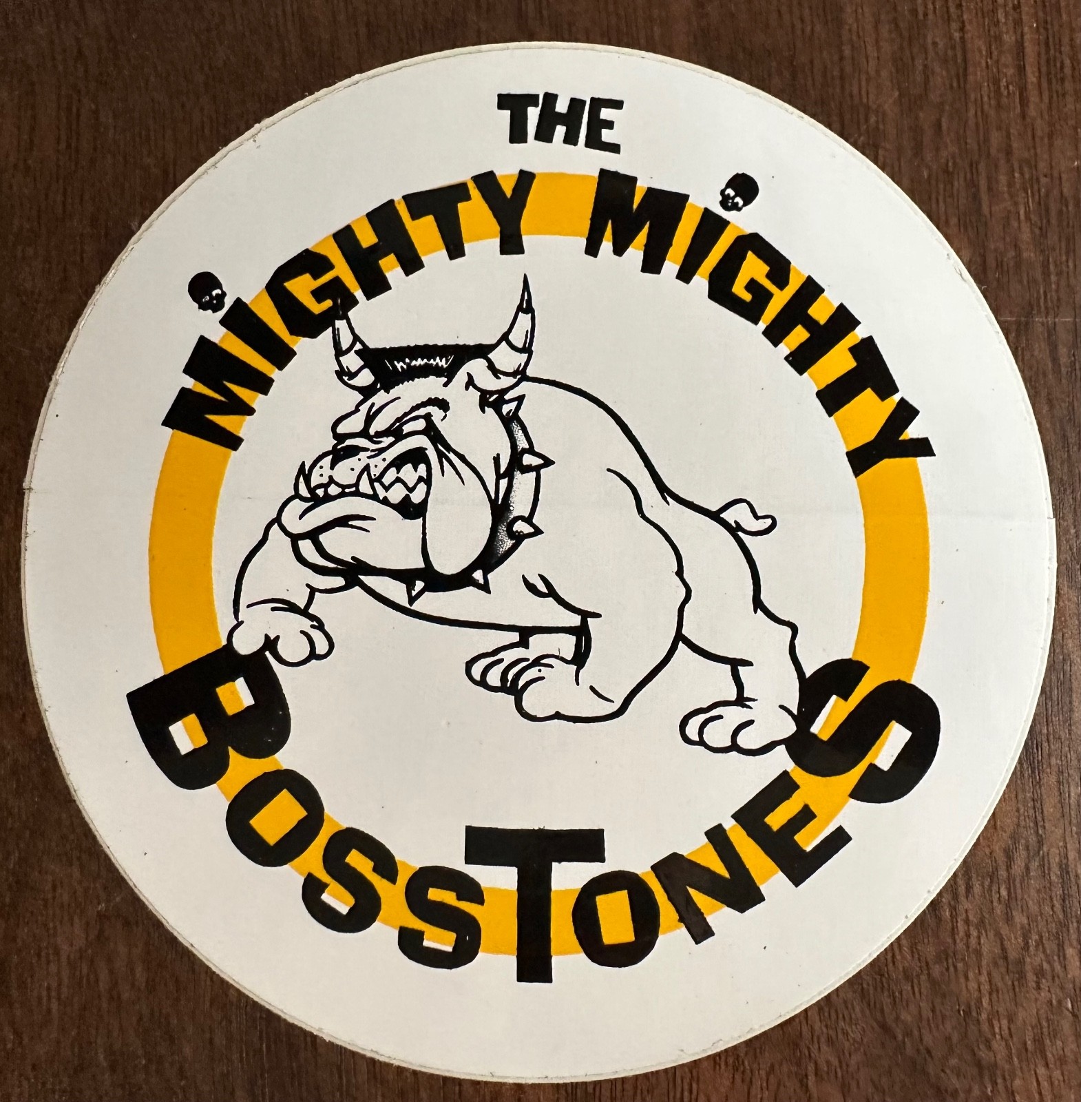 The Mighty Mighty Bosstones Sticker Round Bulldog Yellow Black White