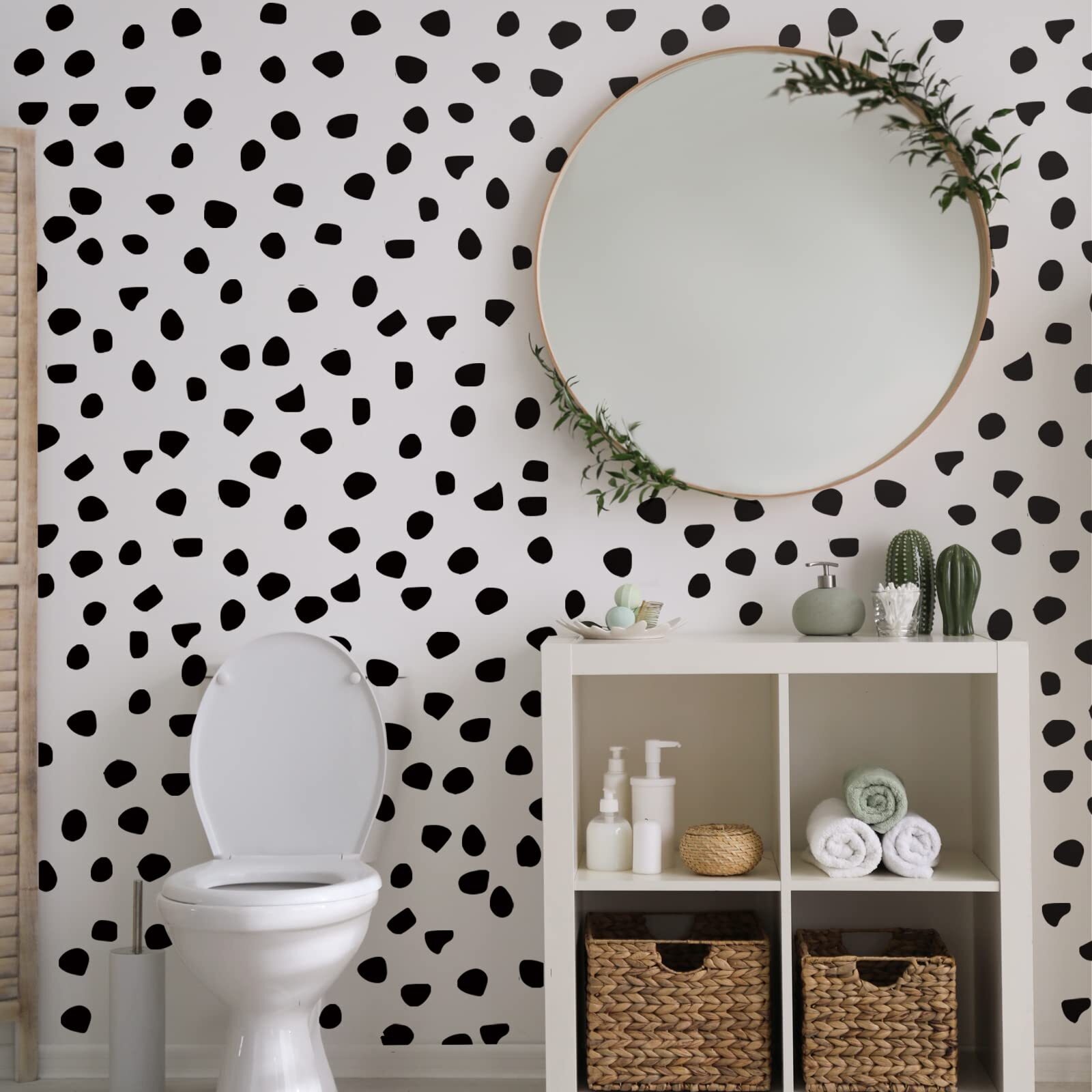 500 Pieces Irregular Polka Dot Wallpaper Decor Classroom Decoration (Black)