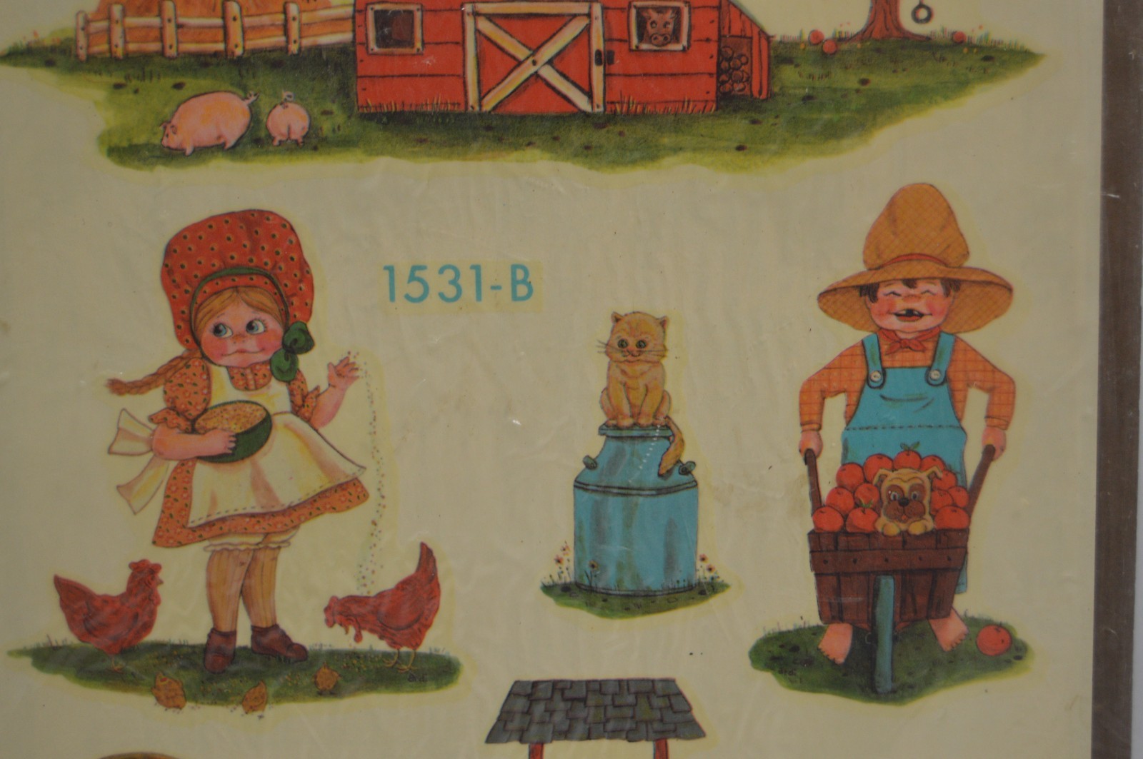 3 Vintage Meyercord Decals for Your Home Farm Barnyard Hometown Storefronts MCM