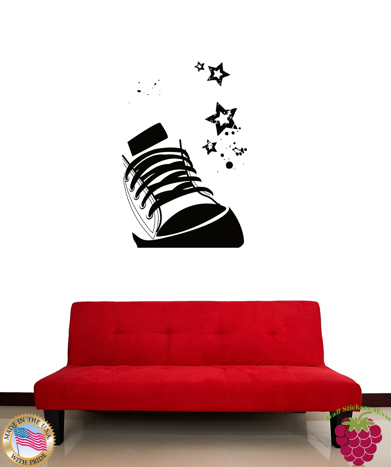 Wall Sticker Shoe Youth Symbol Culture Cool Decor for Living Room (z1336)