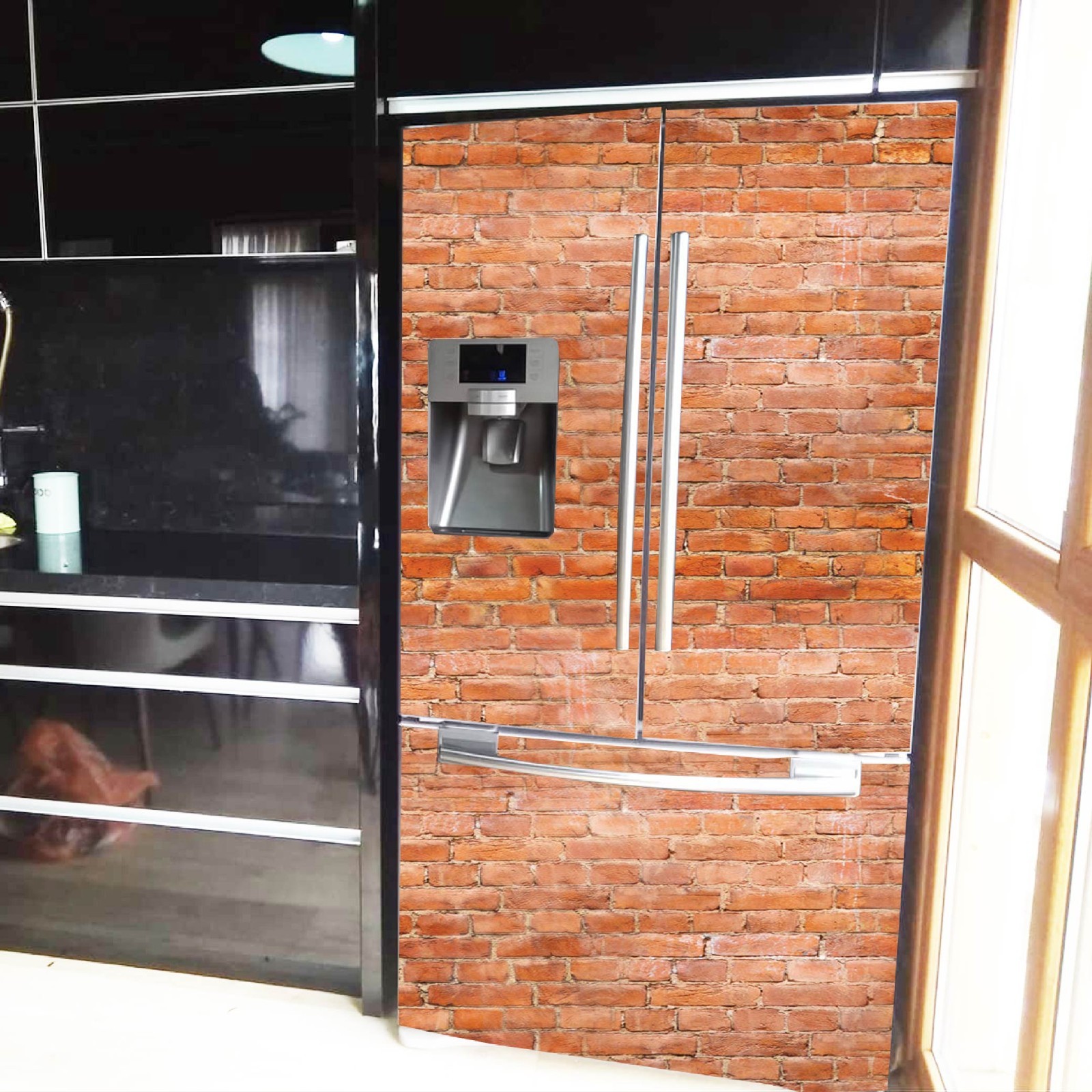 Natural Stone Fridge Vinyl Wrap Waterproof Cover