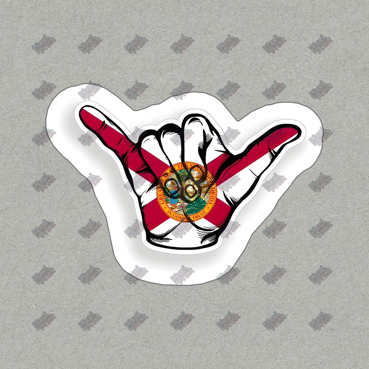 Florida Shaka Hand Vinyl Sticker Surf Culture Decal Perfect for Water #646630