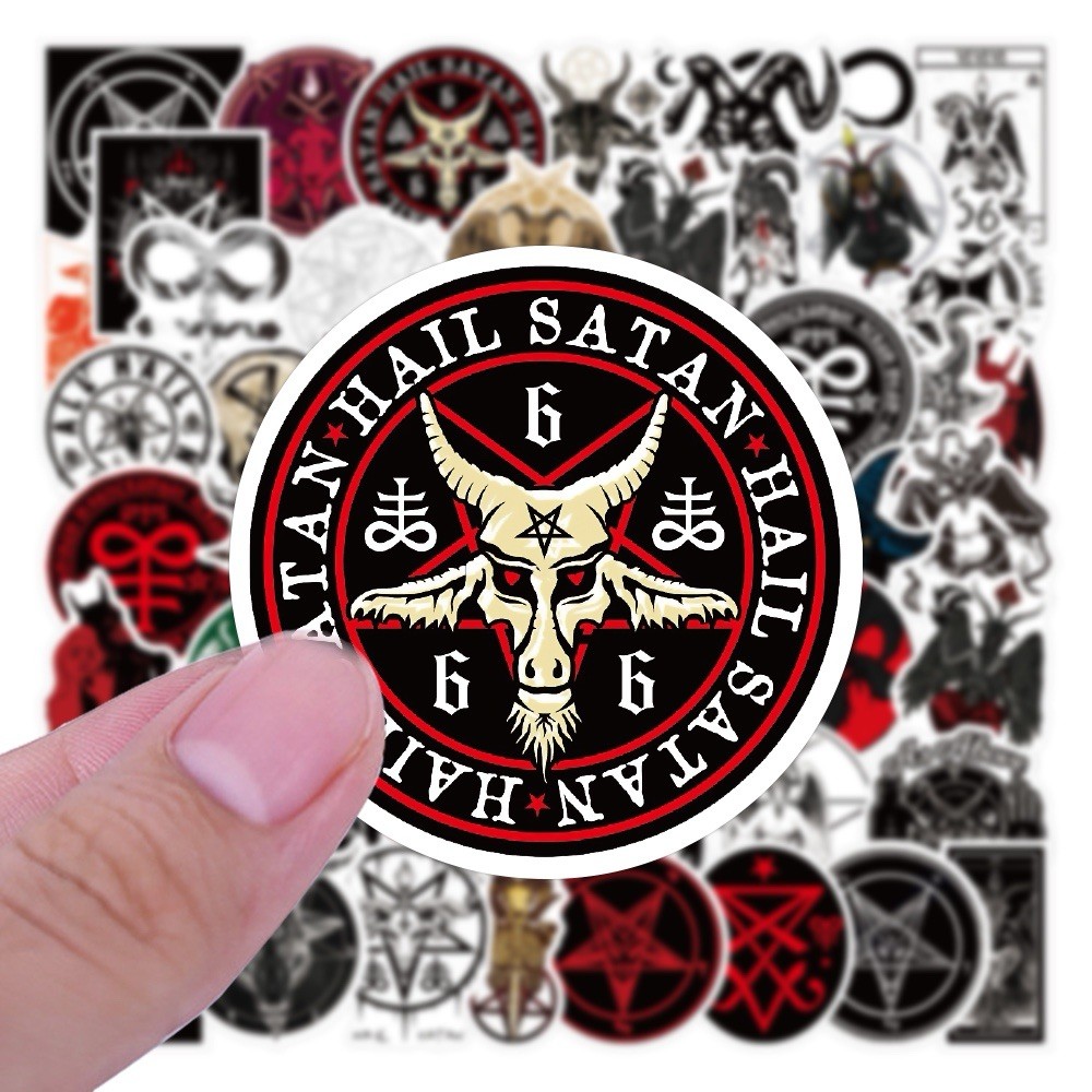 20 Random Satanic Stickers Devil 666 Decals Skull Satan Horror Red Free Shipping