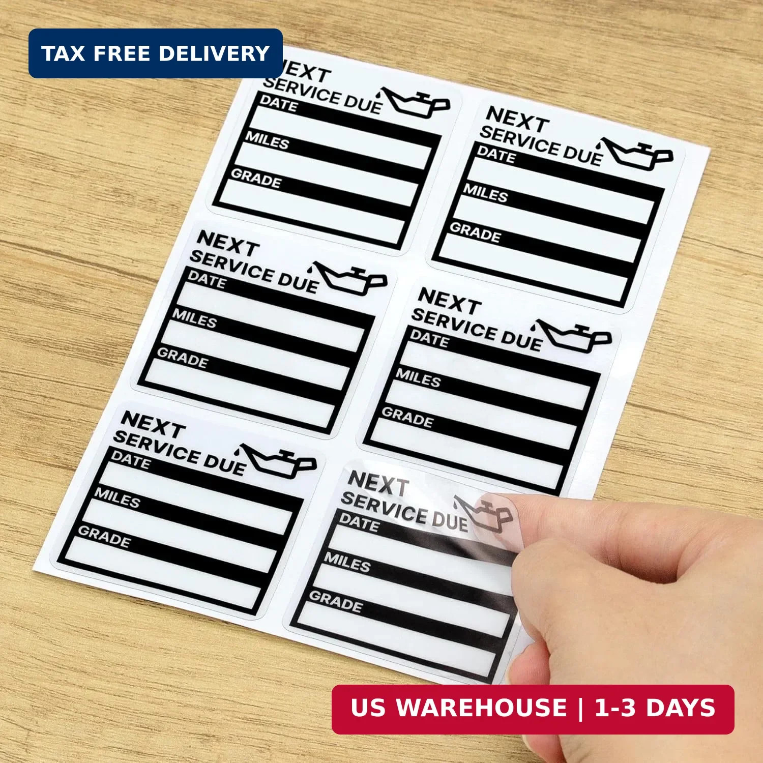 for Oil Change Sticker Static Cling, Clear Stickers 120 Pcs 2"x 2" Next Service
