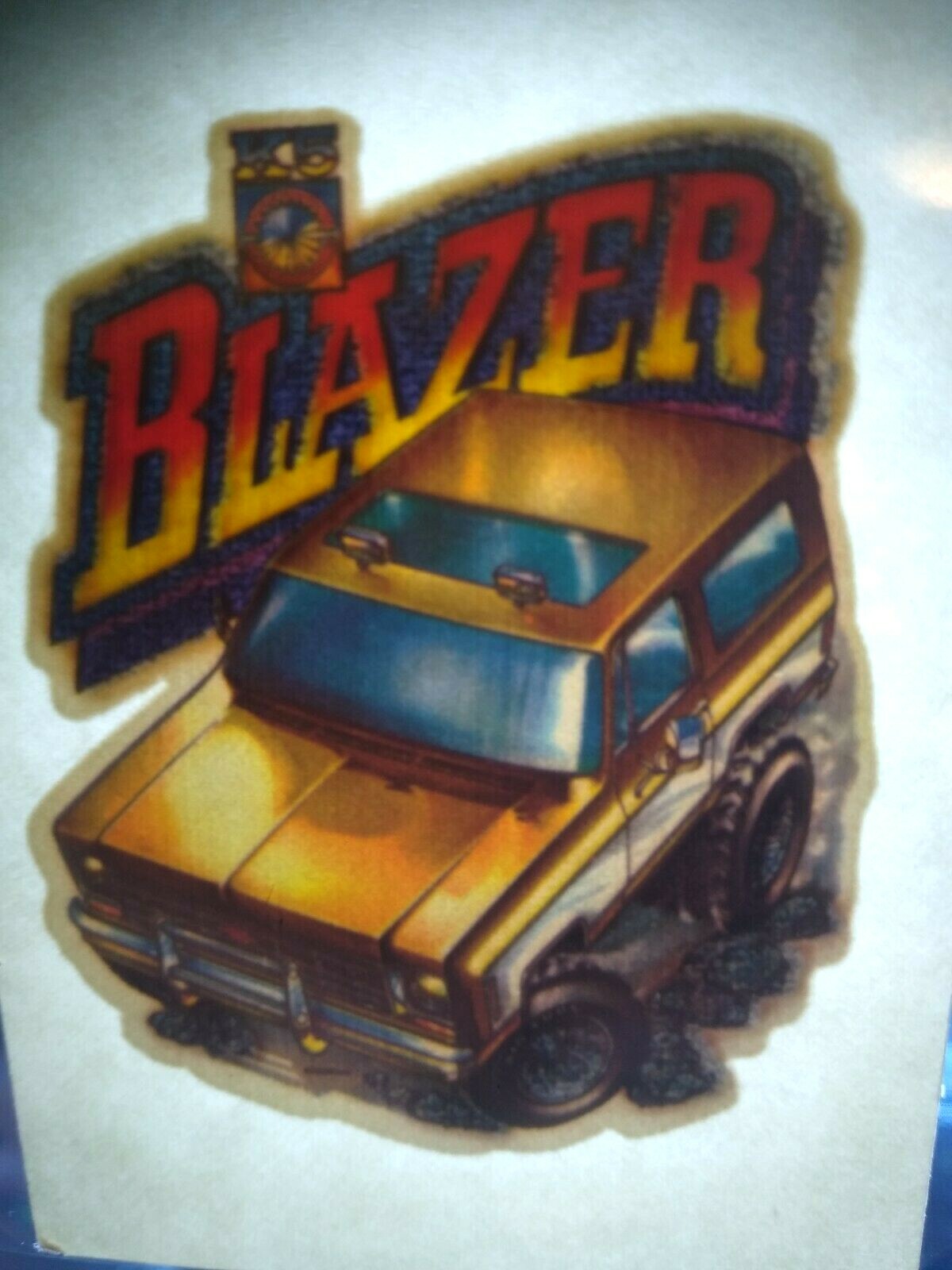 Blazer 4×4 Truck Screamin Gleamin Glitter Iron-On Decal Donruss Vintage Retro