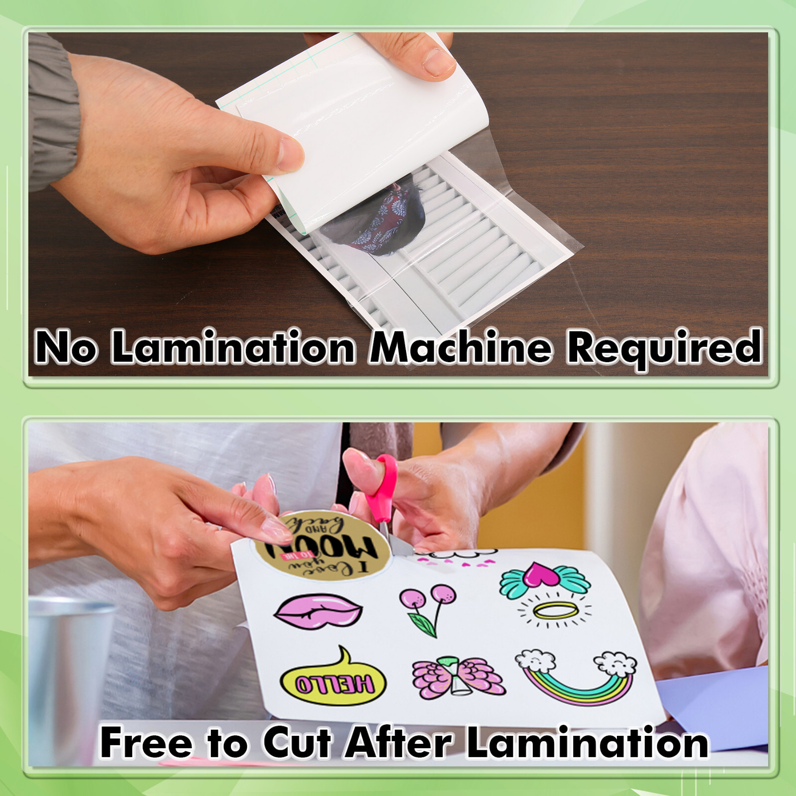100 Koala Self-Adhesive Laminating Sheet 9×12 Clear Peel n Stick No Machine Need