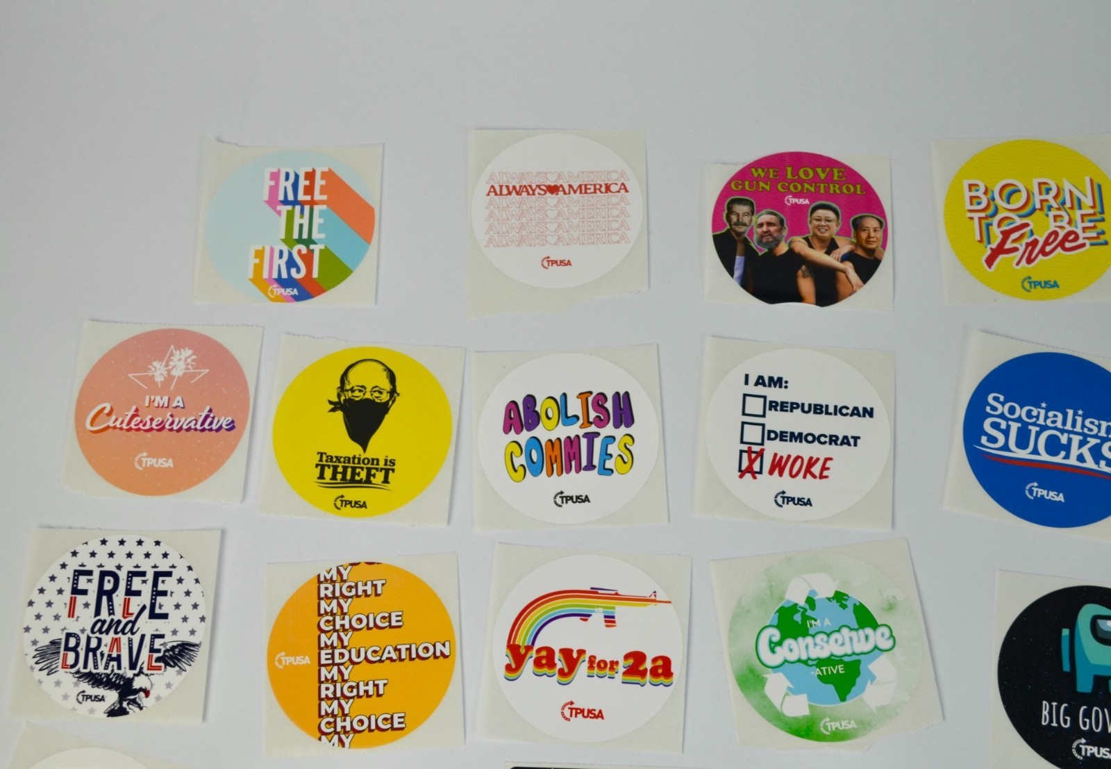TPUSA Charlie Kirk Stickers Lot of 24 NEW No Duplicates