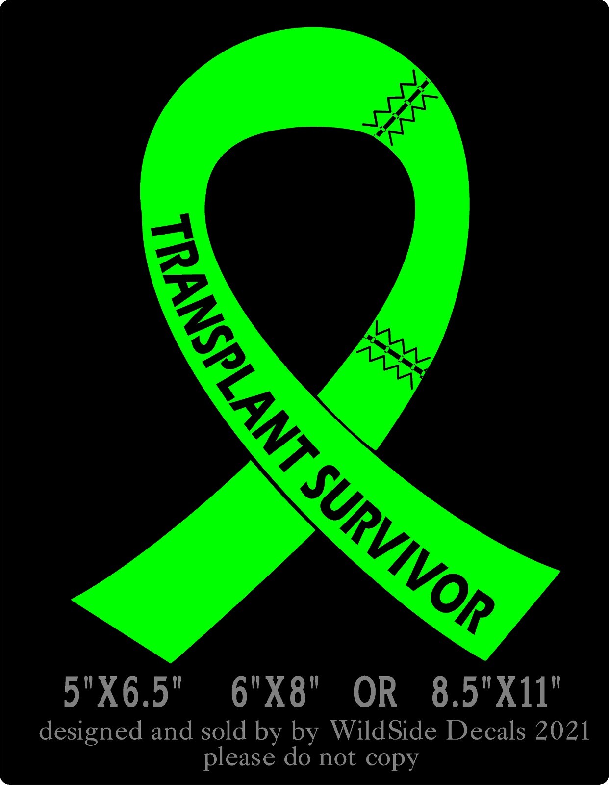 Transplant Survivor Decal Memorial Ribbon Vinyl Car Truck Laptop Sticker