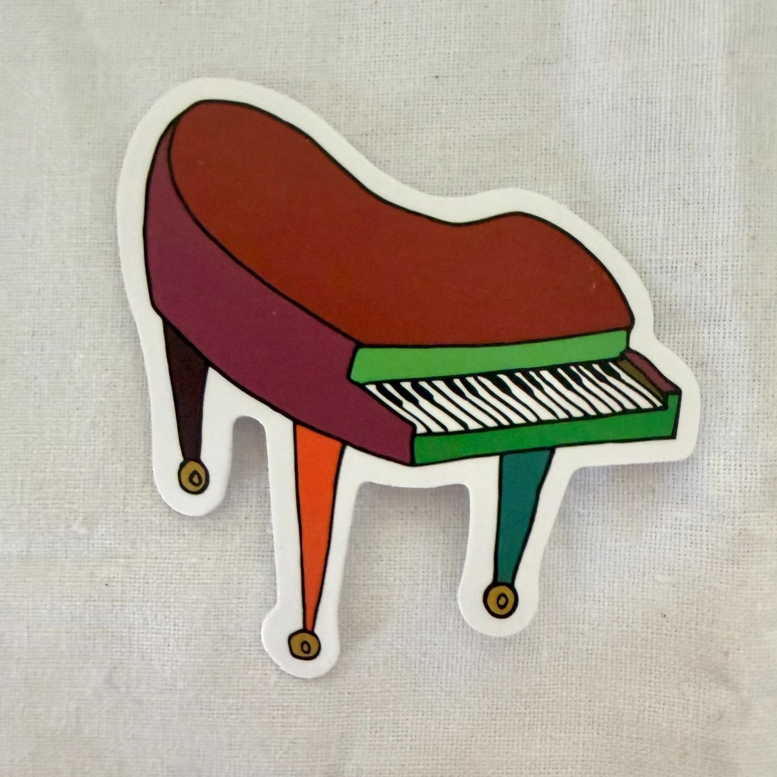 Colorful Piano Sticker Kidcore Music Piano 2.25×2.25 in Vinyl No75