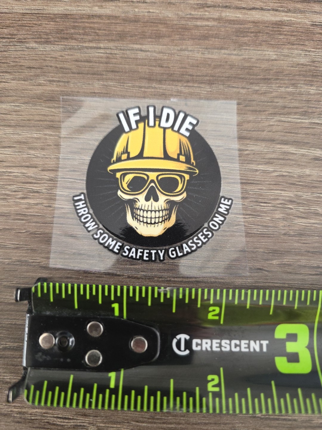 Funny Hardhat Vehicle UV DTF Decal Sticker Waterproof Construction Made In USA