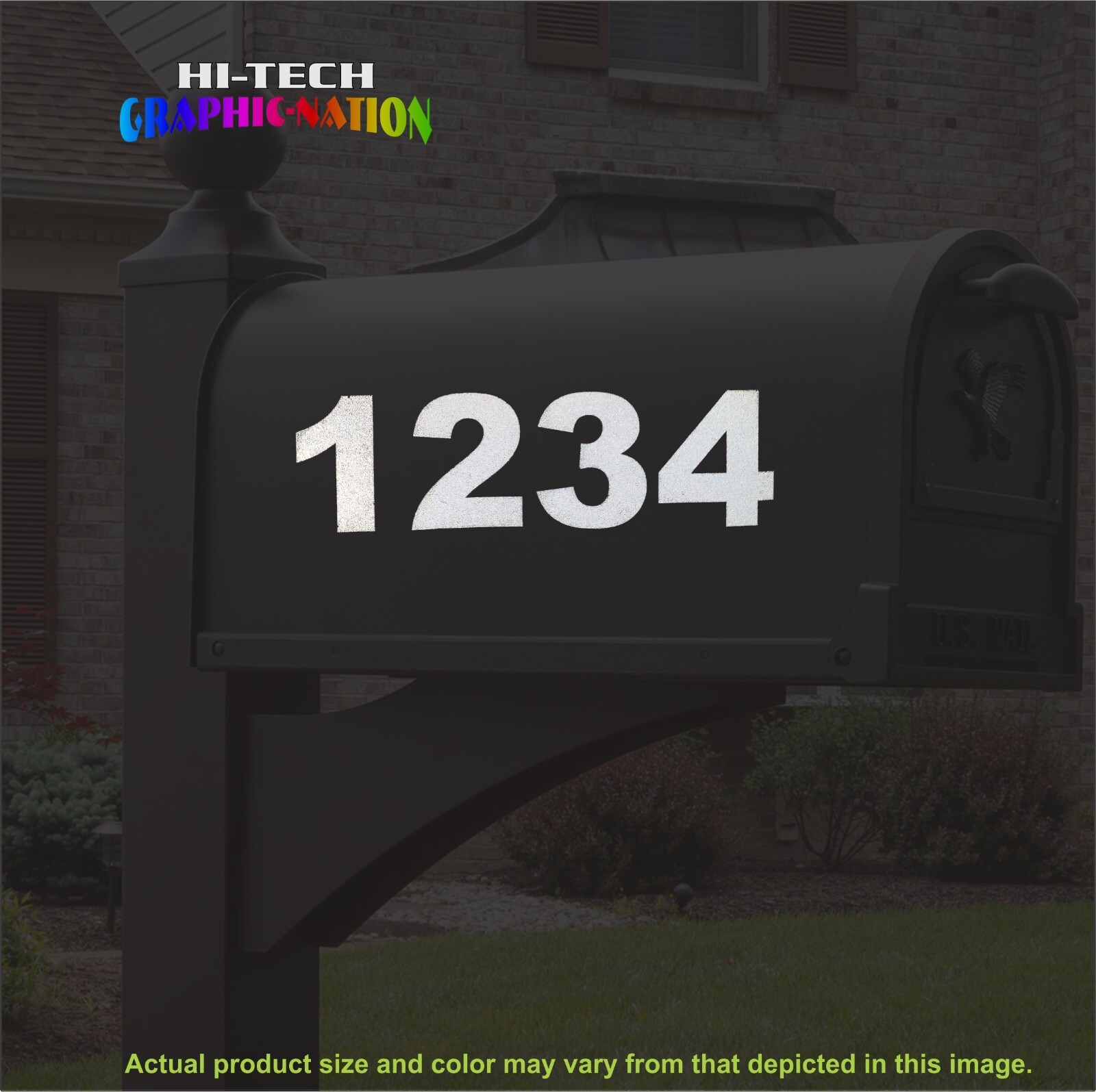 WHITE REFLECTIVE Street Address Mailbox House ID Number vinyl decal sticker