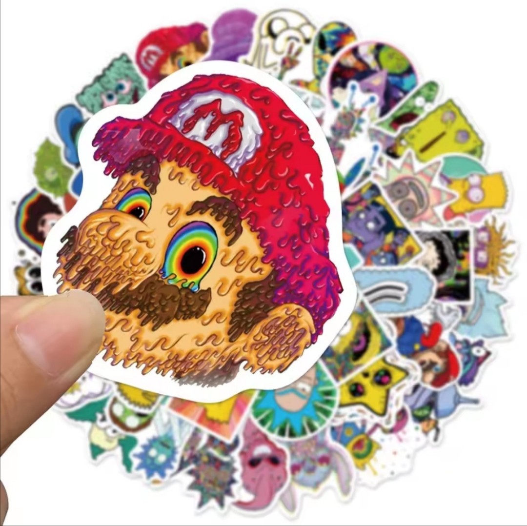 20 PCS Trippy Hippie Pot Cartoon Characters Stickers BRAND NEW