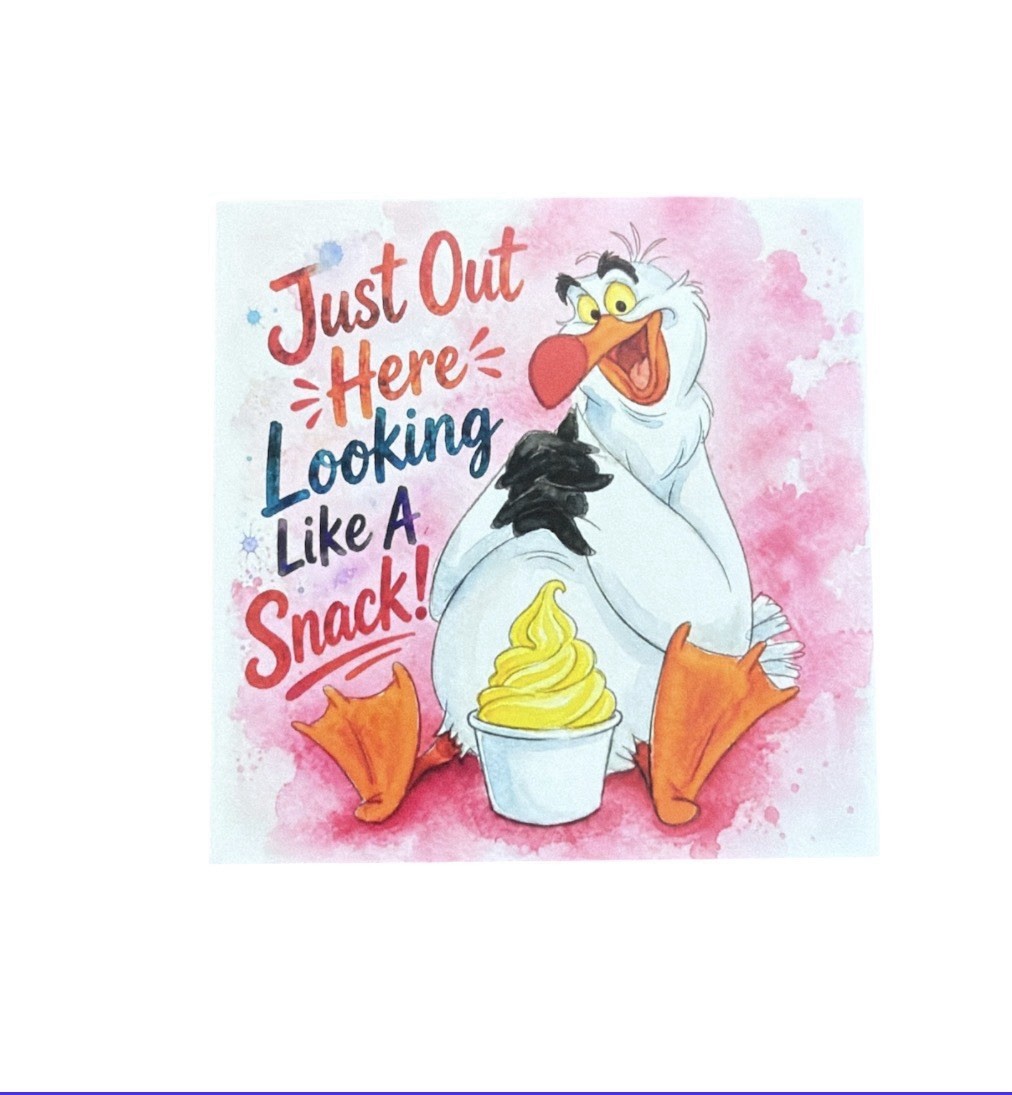 Scuttle Little Mermaid Sticker With Dole Whip FREE SHIPPING 3×3 Vinyl ✨🍍