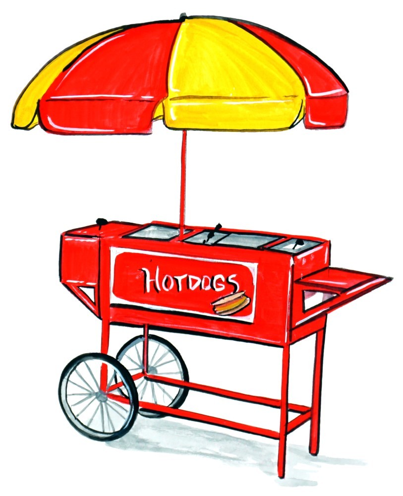 Decal Vinyl Sticker Hot Dog Cart Made in USA