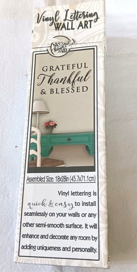 Wall Art Vinyl Grateful Thankful & Blessed 18×28" Lettering My Thoughtful Wall