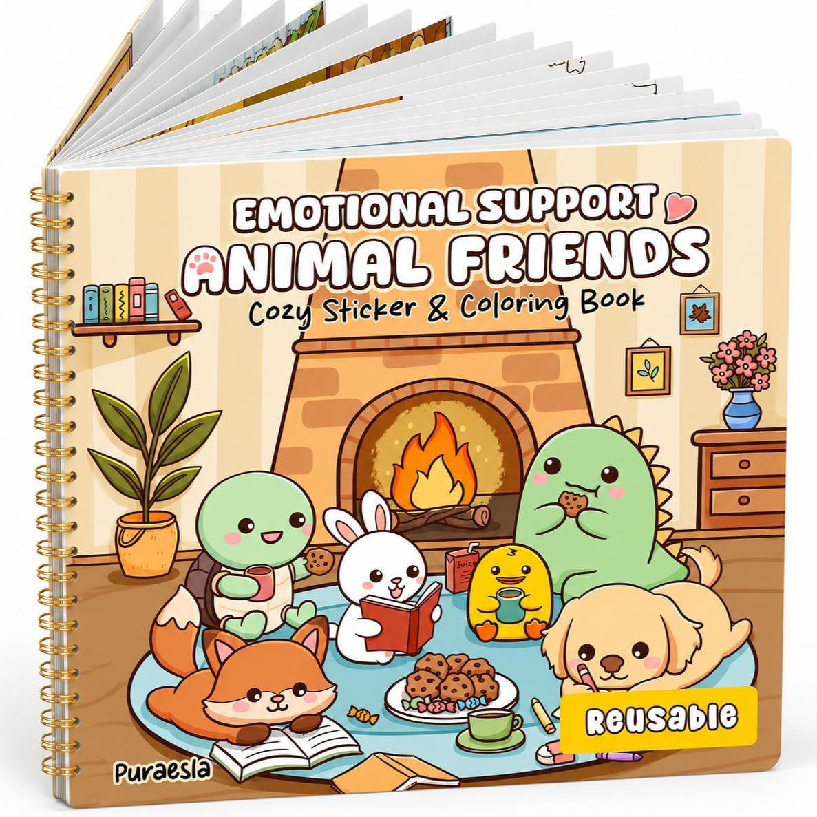 Emotional Support Animal Friends Sticker and Coloring Book – Sticker Scene, Cozy