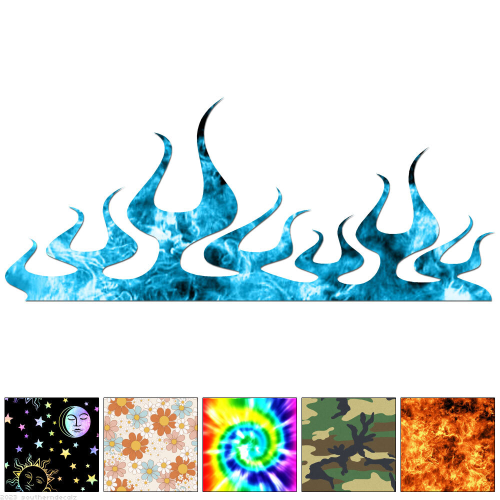 Fire Flames – Decal Sticker – Multiple Patterns & Sizes – ebn7273