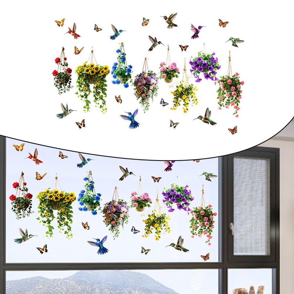 Bright Color Sunflower and Butterfly Glass Decoration for Indoor Outdoor