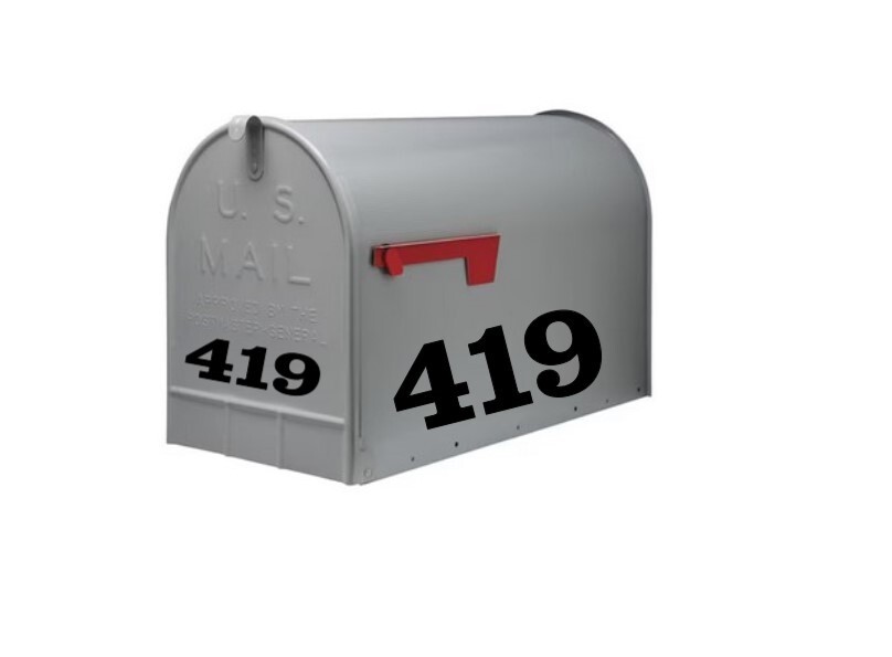 SET OF 3 Custom Mailbox Numbers Vinyl Decals Stickers House Street Address