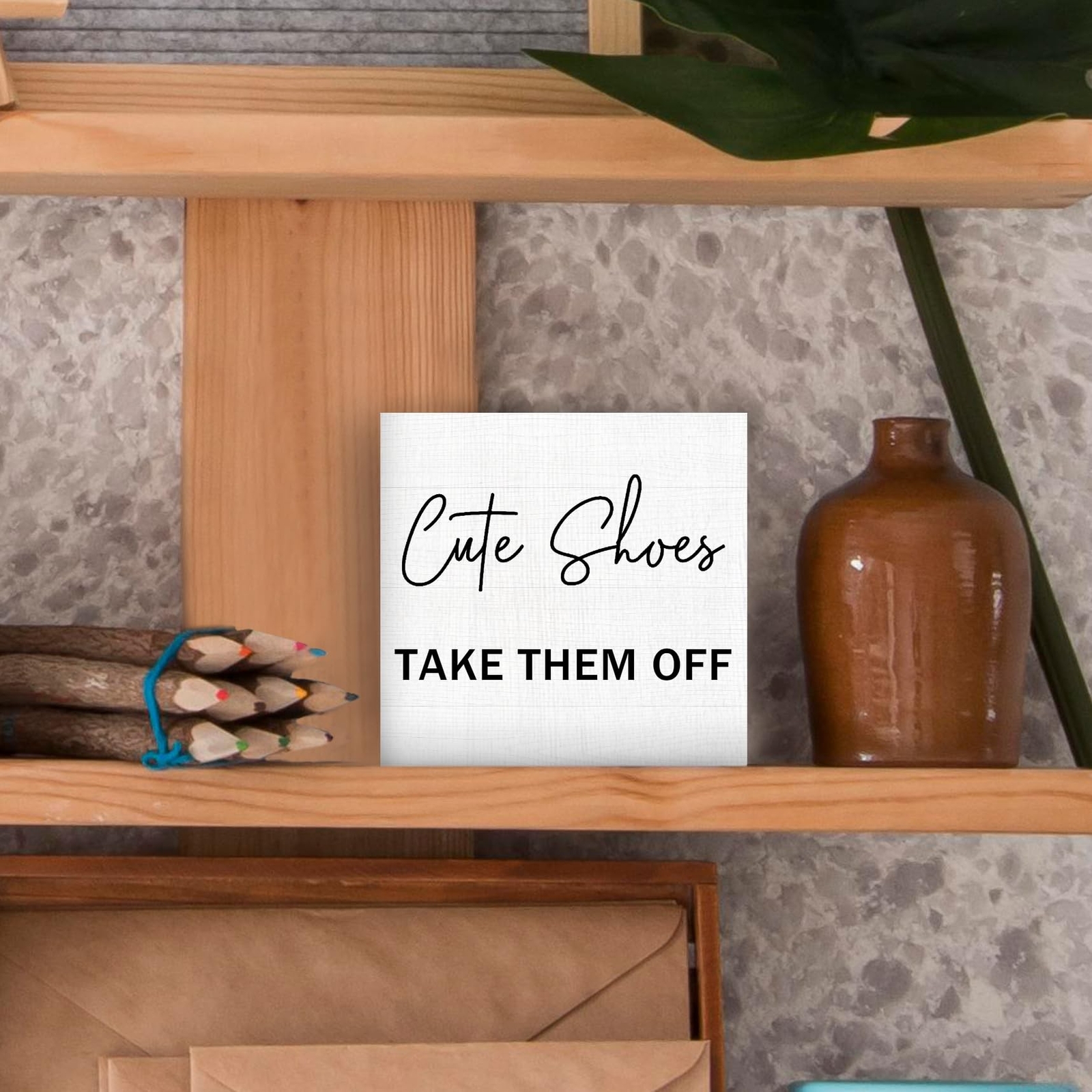 Cute Shoes Take Them off Wood Box Sign, Please Take Your Shoes off Sign Desk …