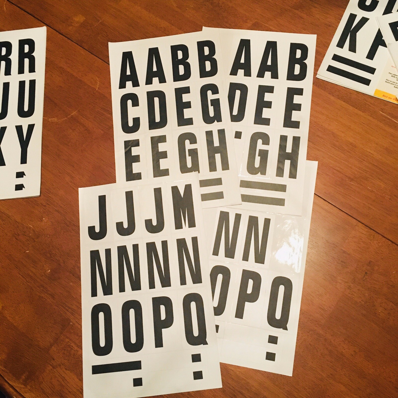 219 Of The 3” Vinyl LETTERS & SYMBOLS A-Z Black on White Self Adhesive Stickers