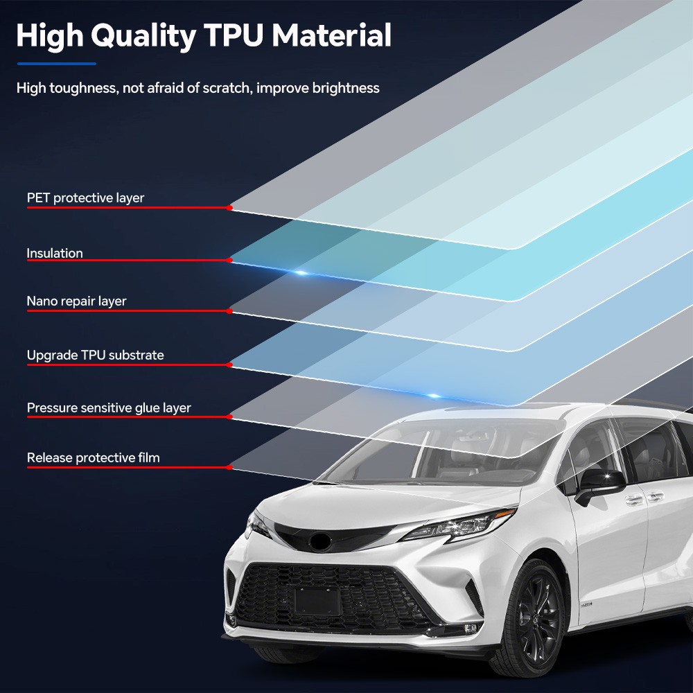 Toyota Sienna 2022-2023 Full Car Kit Precut Paint Protection Film Clear Bra PPF