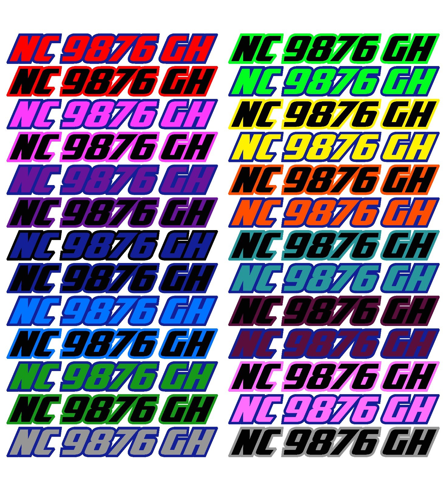 PWC WATER CRAFT BOAT HULL ID JET SKI SEA DOO CUSTOM REGISTRATION DECAL STICKER 9