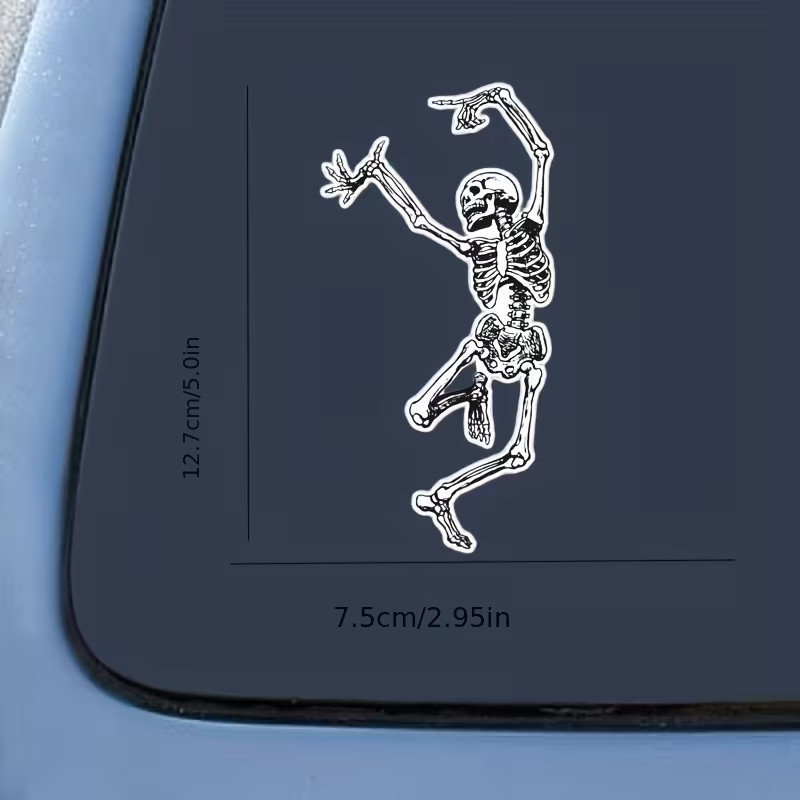 1pc Dancing Skeleton Having Fun Sticker Vinyl Waterproof Sticker Decal