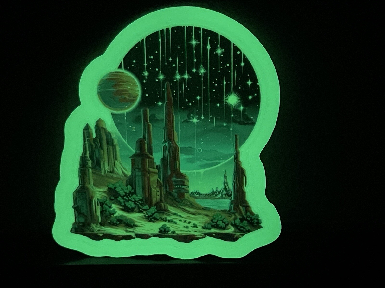 Other Worlds Glow in the Dark Stickers Sci-Fi Fantasy Art Space Planets Laptop