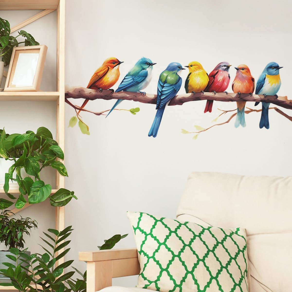 Watercolor Birds Wall Decals 2 Pack Peel & Stick Vinyl Stickers for Kids Room
