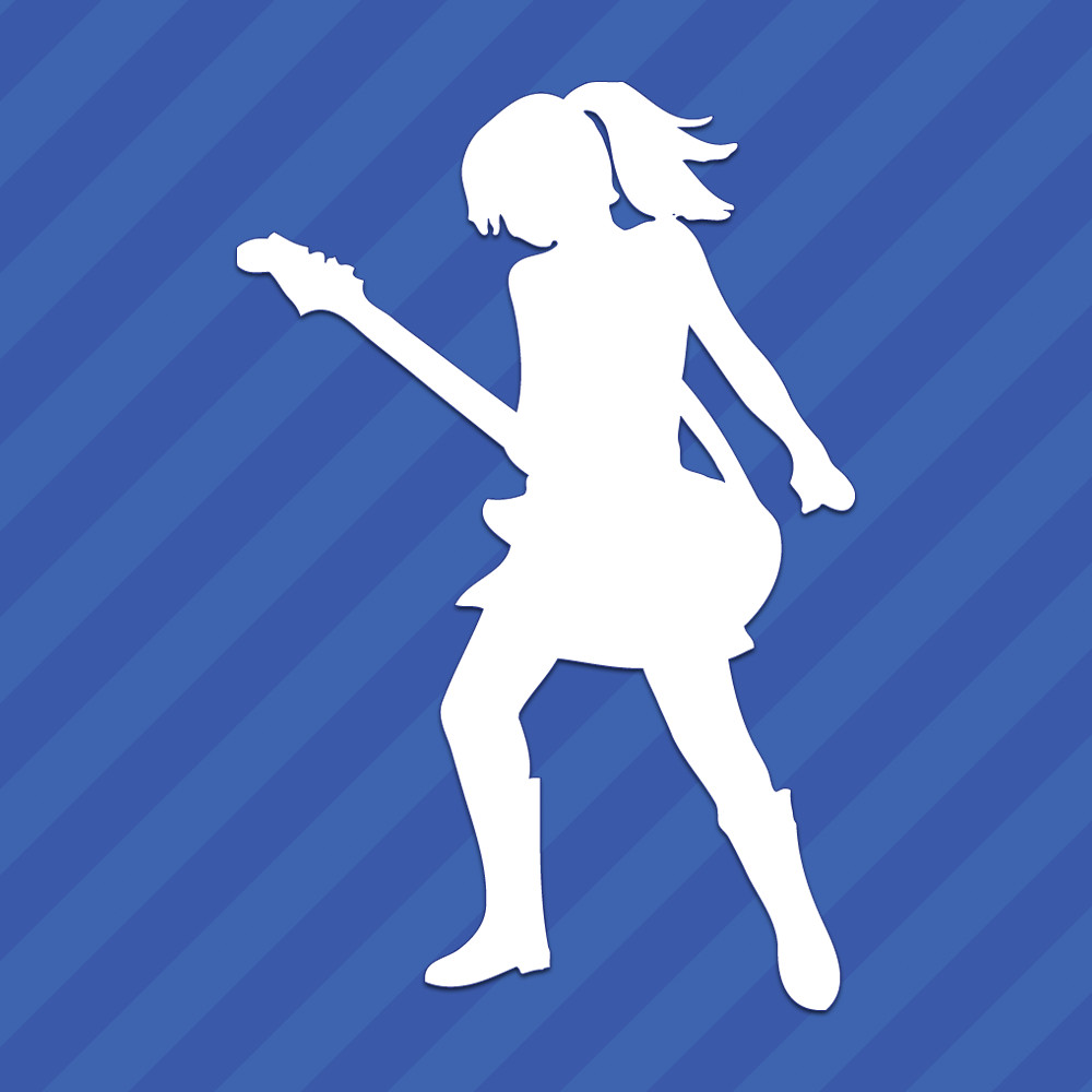 Girl Playing Electric Guitar Vinyl Decal Sticker