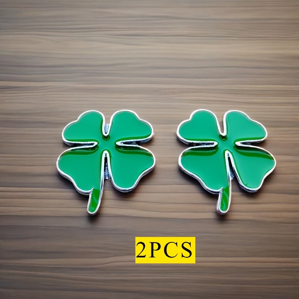 Upgraded Economical Stylish 2PCS 3D Zinc Alloy Four-Leaf Clover Car Tail Emblems