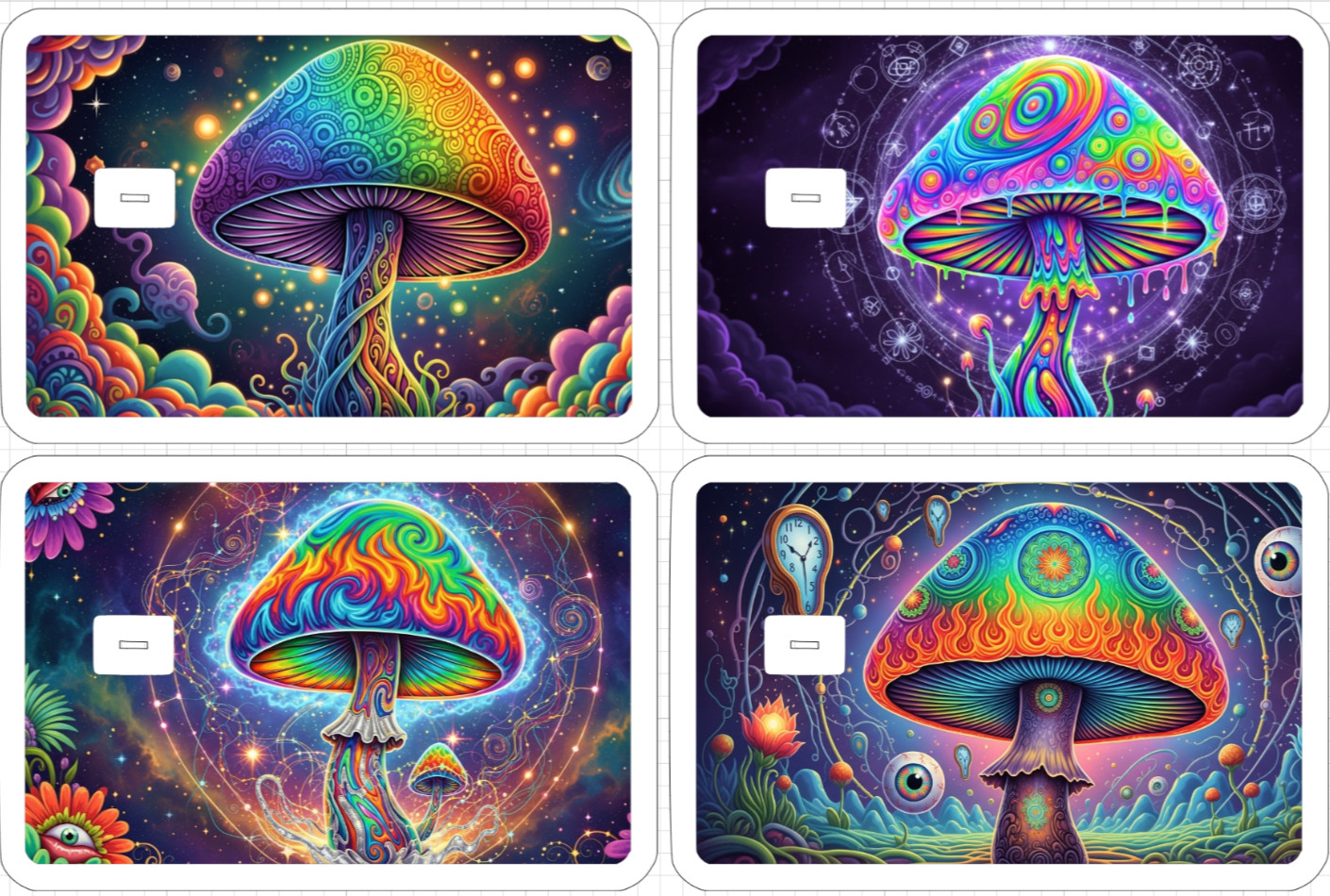 Acid Trip Magic Mushroom ATM Debit Credit Sticker Skin Trippy Retro Groovy Gift