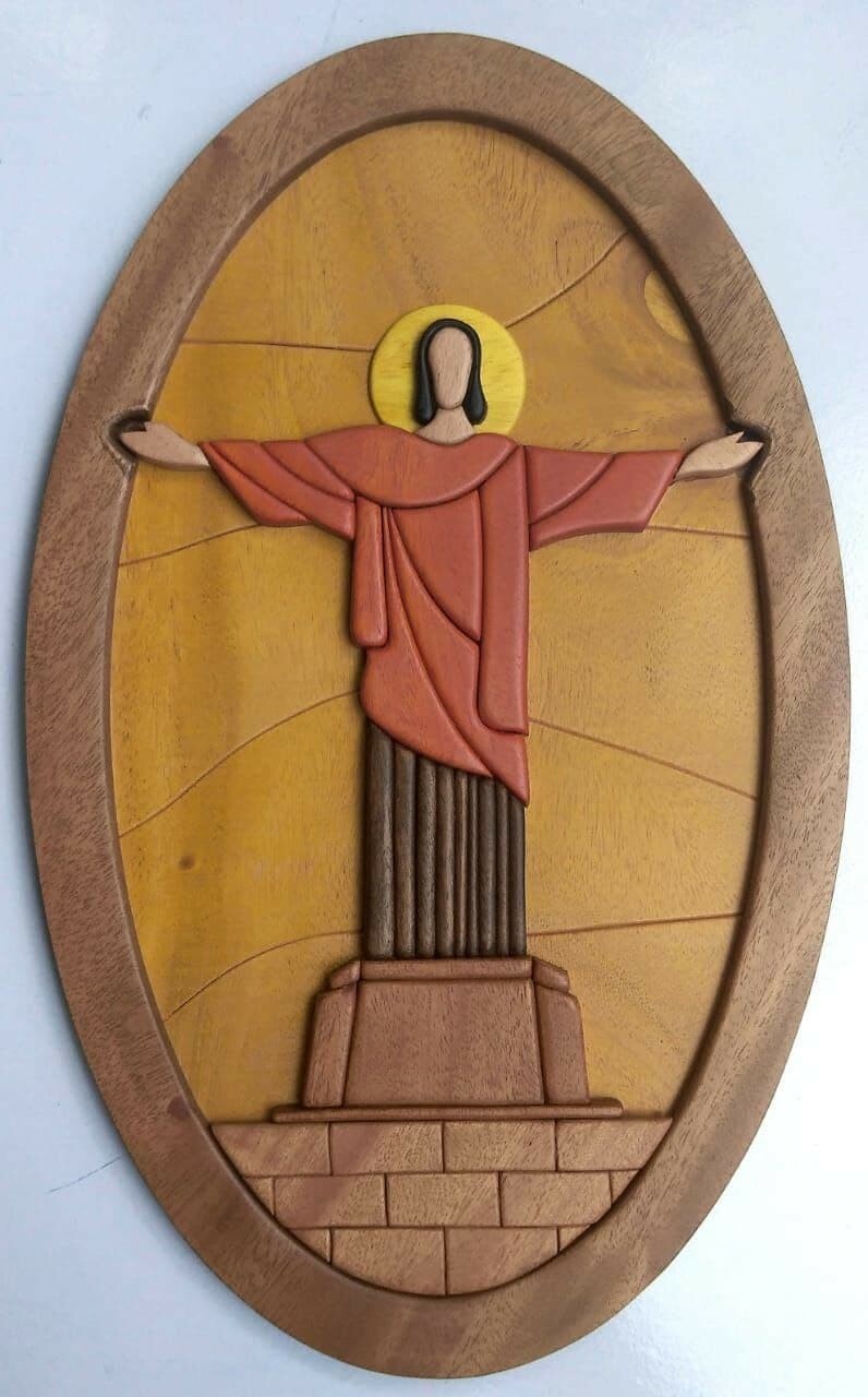 Home Decor Jesus Christ effect Handmade Wood Statue Wall Hanging Christmas Xmas
